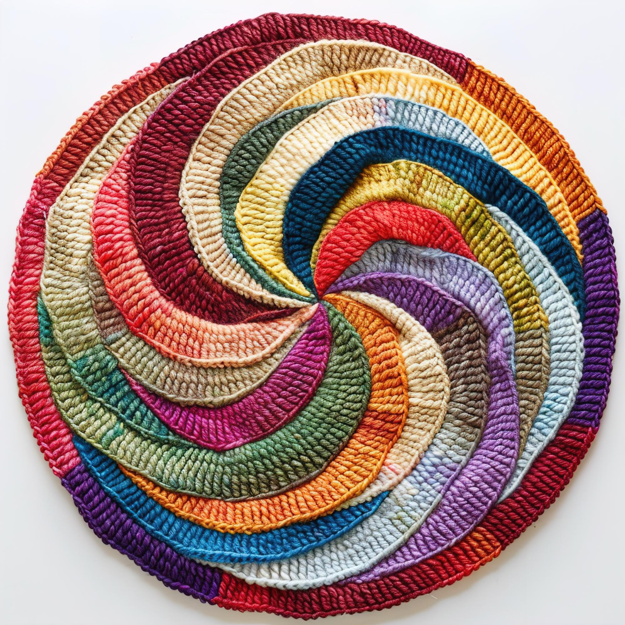 Close-up of colorful embroidery hoop with modern pattern